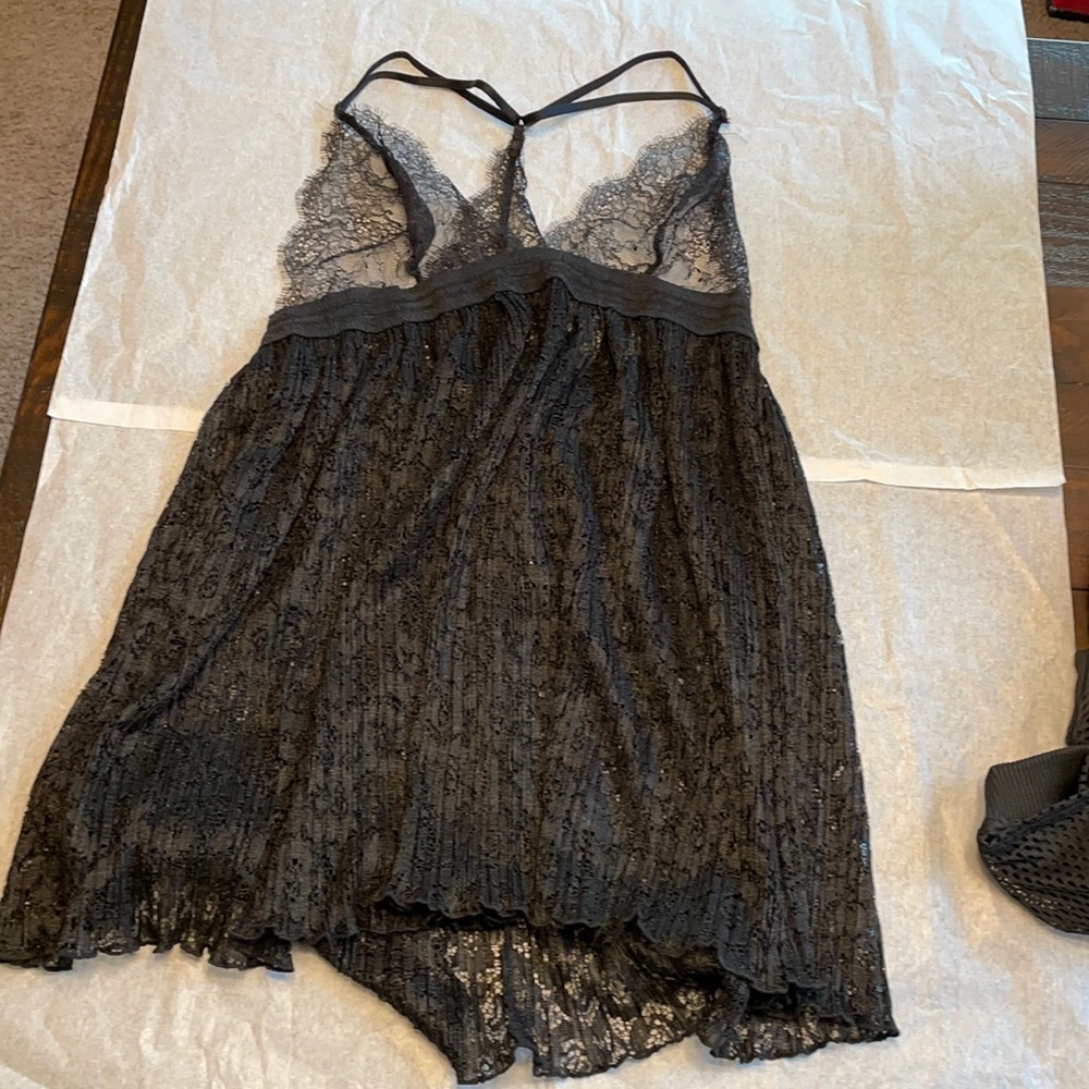 Victoria’s Secret black floral lace nightie size M